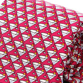 Dark Pink Martini Print Silk Tie 7.5cm - Tie Doctor